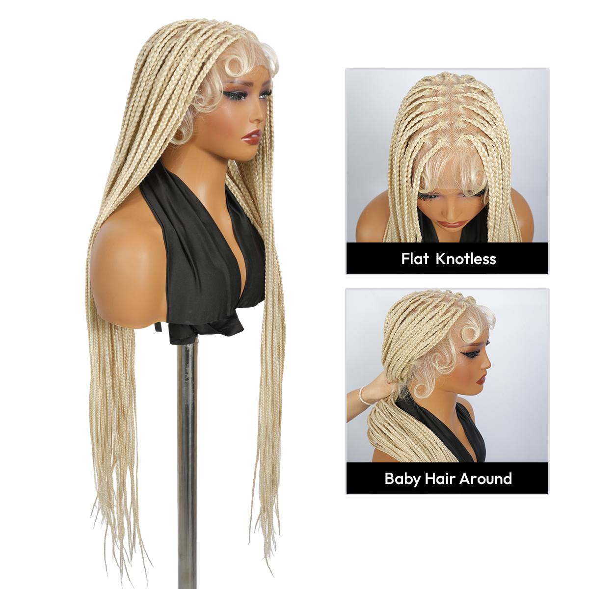 36" Cowboy Copper #350 Knotless Braids Wig - Full Lace Box Braids Wig for Women, Premium Synthetic Fiber, Natural Looking Boho Protective Style, Lightweight & Easy DIY Install