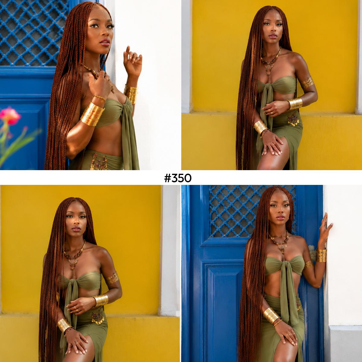 36" Cowboy Copper #350 Knotless Braids Wig - Full Lace Box Braids Wig for Women, Premium Synthetic Fiber, Natural Looking Boho Protective Style, Lightweight & Easy DIY Install