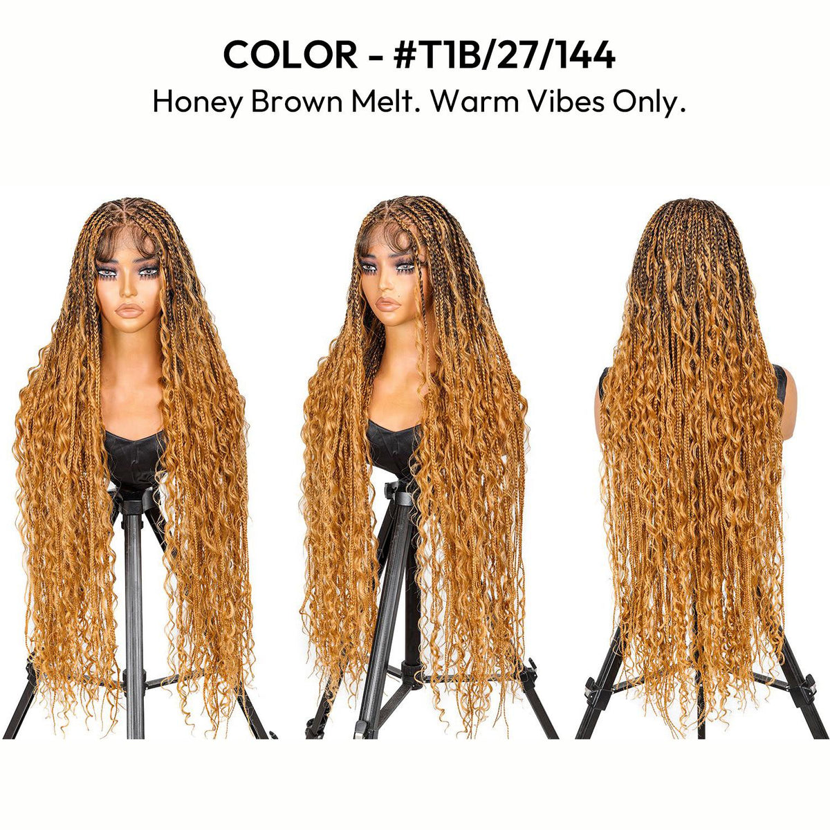 SuperNova 36" Fulani Boho Goddess Braids Wig, Full Lace Pre-Styled Triangle Part - Synthetic Protective Style