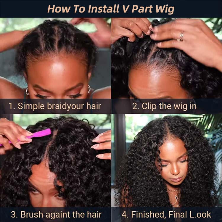 SuperNova Straight U Part Wig Human Hair, Glueless V Part Wig Natural Look Straight Hair Wig, Beginner Friendly Protective Style for Women