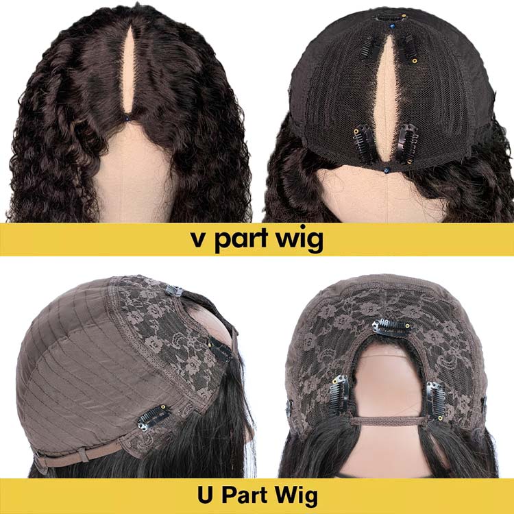 SuperNova Straight U Part Wig Human Hair, Glueless V Part Wig Natural Look Straight Hair Wig, Beginner Friendly Protective Style for Women