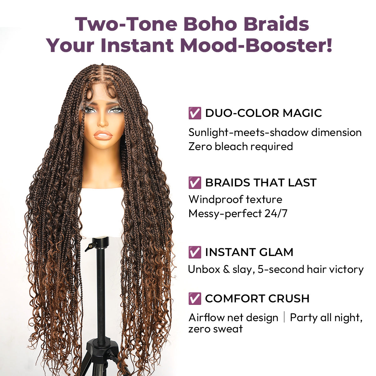 #1B30 Braided Wig