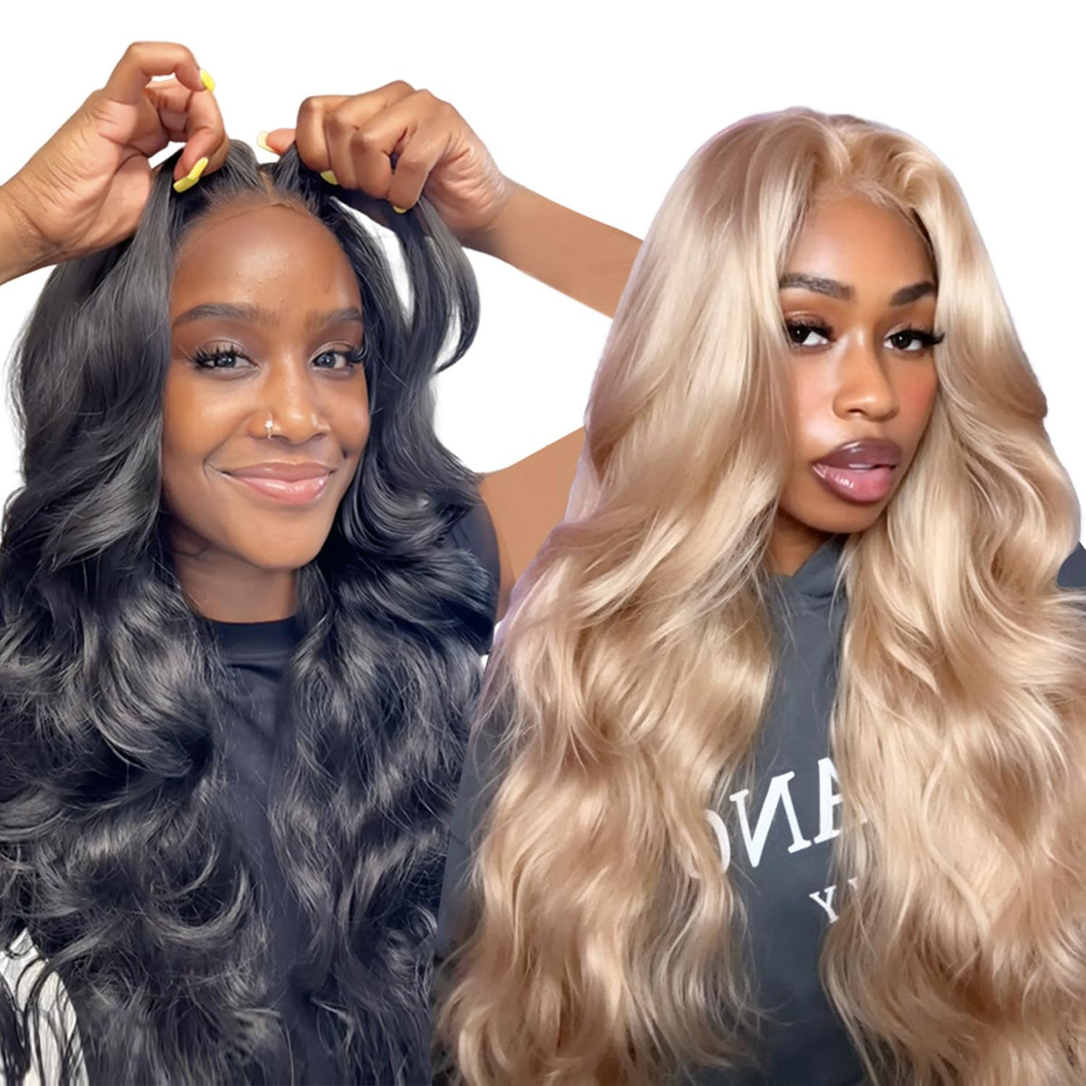 SuperNova Glueless Frontal Lace Wigs for Women, Ready to Wear Pre Plucked Natural Hairline HD Wigs - Curly, Body Wave & Yaki Straight Textures with Tiny Knots