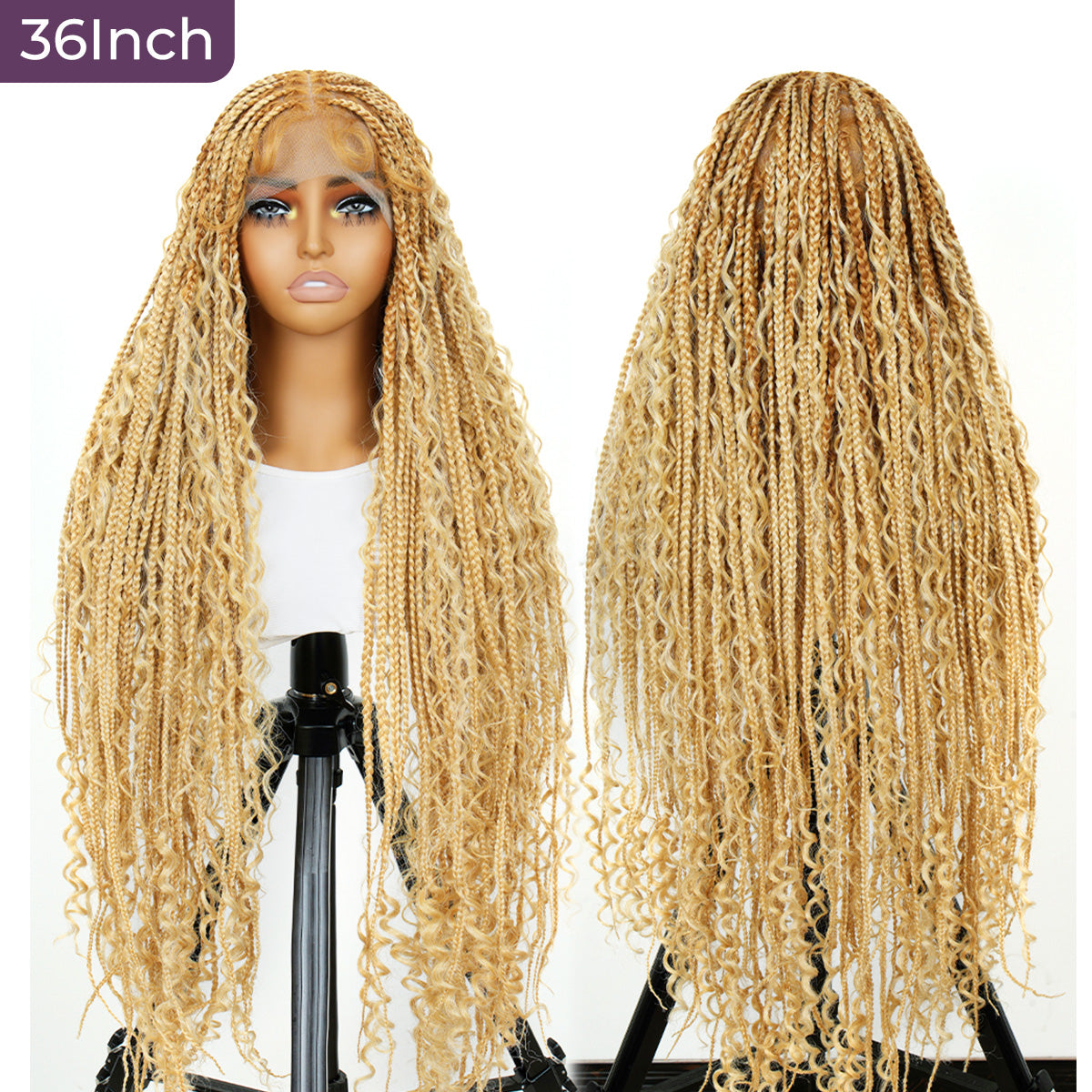 36-Inch Full Lace Knotless Box Braided Wig