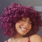 loose curly wig with bangs