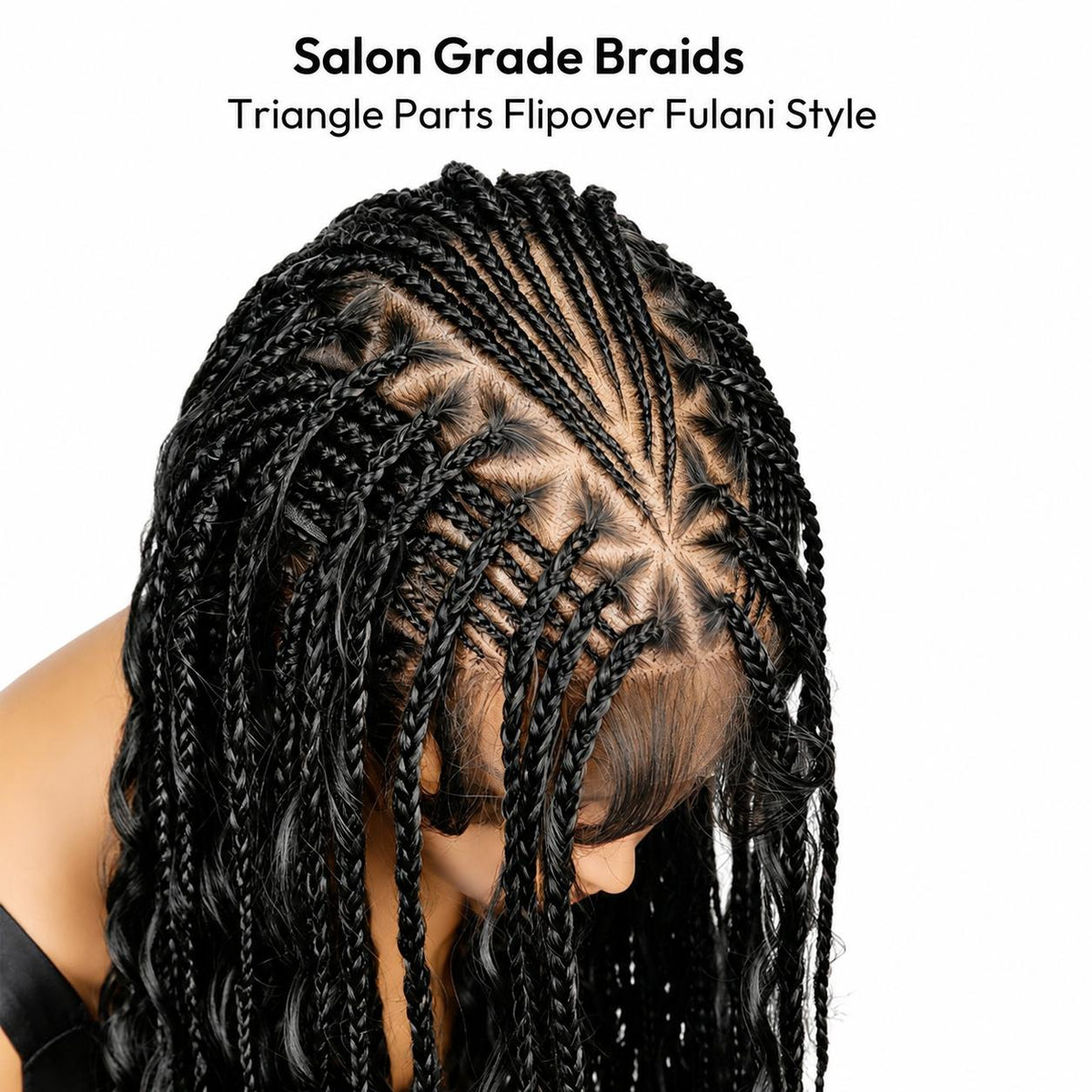 SuperNova 36" Fulani Boho Goddess Braids Wig, Full Lace Pre-Styled Triangle Part - Synthetic Protective Style