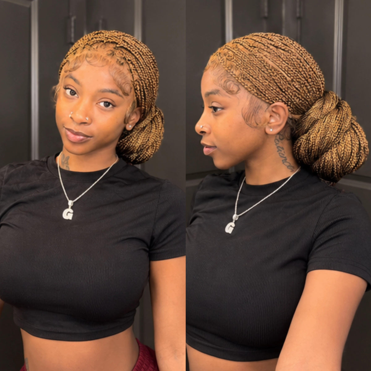 SuperNova 60" Knotless Box Braids Wig, Handmade Full Lace Glueless Braided Wig with Baby Hair - Premium Synthetic Fiber, Lightweight Protective Style for Women