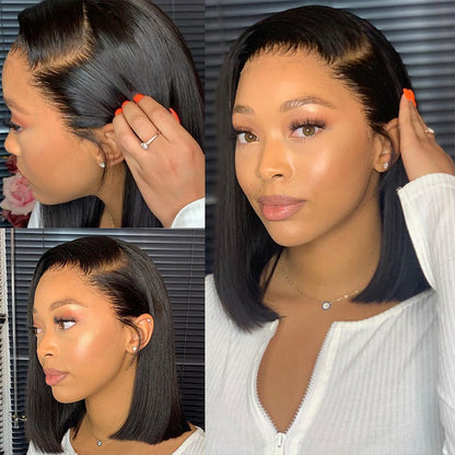 SuperNova Short Straight Bob Transparent 13x4 Lace Front Human Hair Wig--Flash Deal