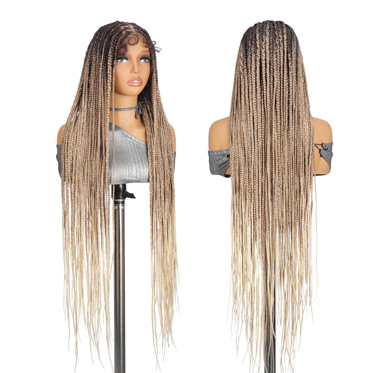 36" Cowboy Copper #350 Knotless Braids Wig - Full Lace Box Braids Wig for Women, Premium Synthetic Fiber, Natural Looking Boho Protective Style, Lightweight & Easy DIY Install