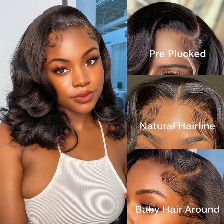 SuperNova Short Straight Bob Transparent 13x4 Lace Front Human Hair Wig--Flash Deal