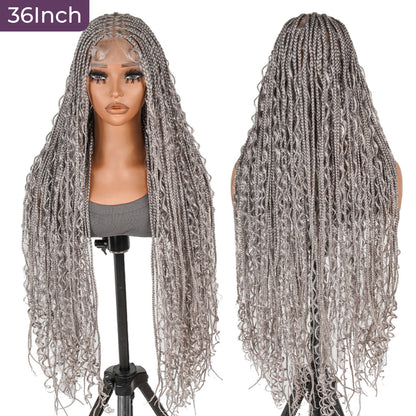 #Gray Box Braided Wig