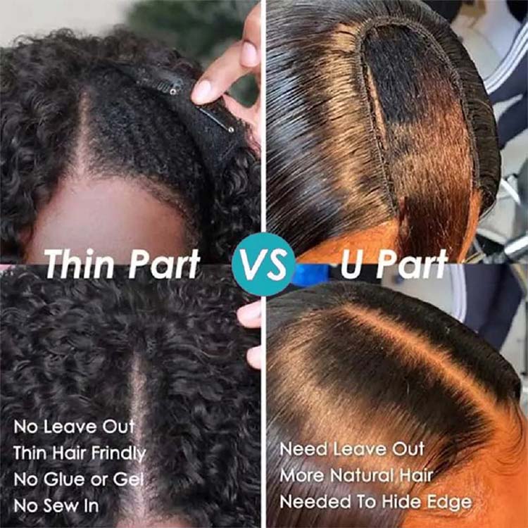 SuperNova Straight U Part Wig Human Hair, Glueless V Part Wig Natural Look Straight Hair Wig, Beginner Friendly Protective Style for Women
