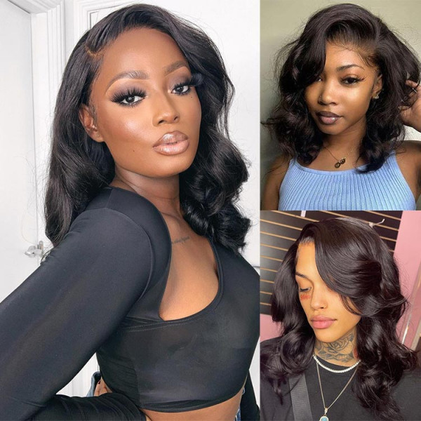 Short Natural Looking Wig Body Wave Bob Lace Wig -SuperNova Hair