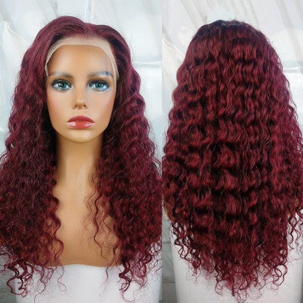 99J Deep Wave Lace Frontal Wig For Black Women -SuperNova Hair