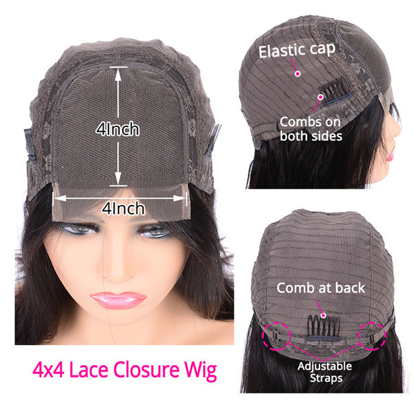 Body Wave 4x4 Lace Closure Wig 180-250 Density -SuperNova Hair