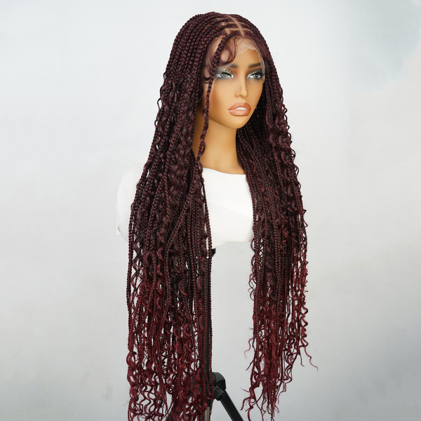 SuperNova #1B/99J 36 Inches Full Lace Premium Synthetic Fiber Bohemian ...