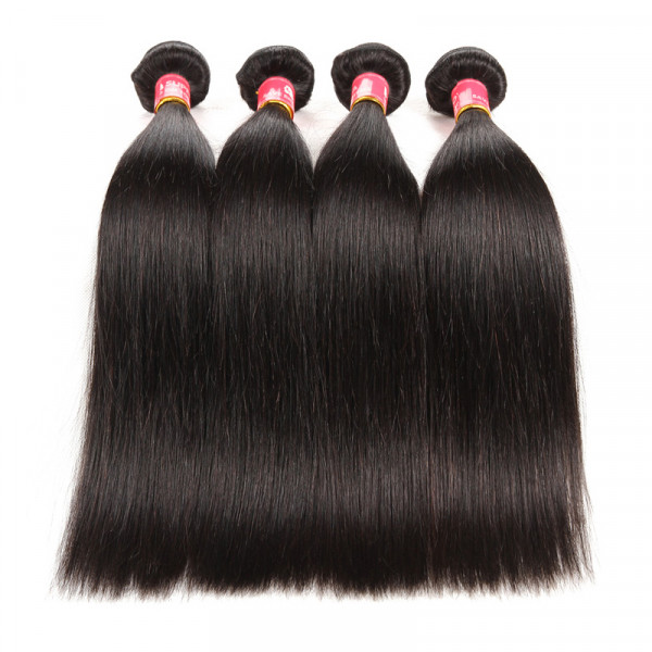 Brazilian Hair Straight 4 Bundles Hair Weaving 100% Human Hair ...