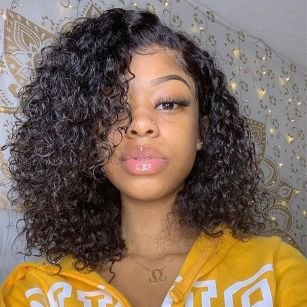 Side Part Water Wave Bob Wig Undetectable Lace Wigs -SuperNova Hair