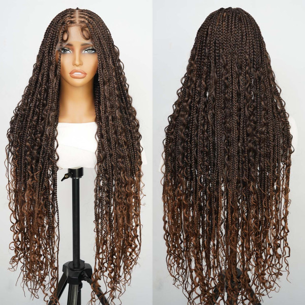 SuperNova #1B/30 36 Inches Full Lace Premium Synthetic Fiber Bohemian ...