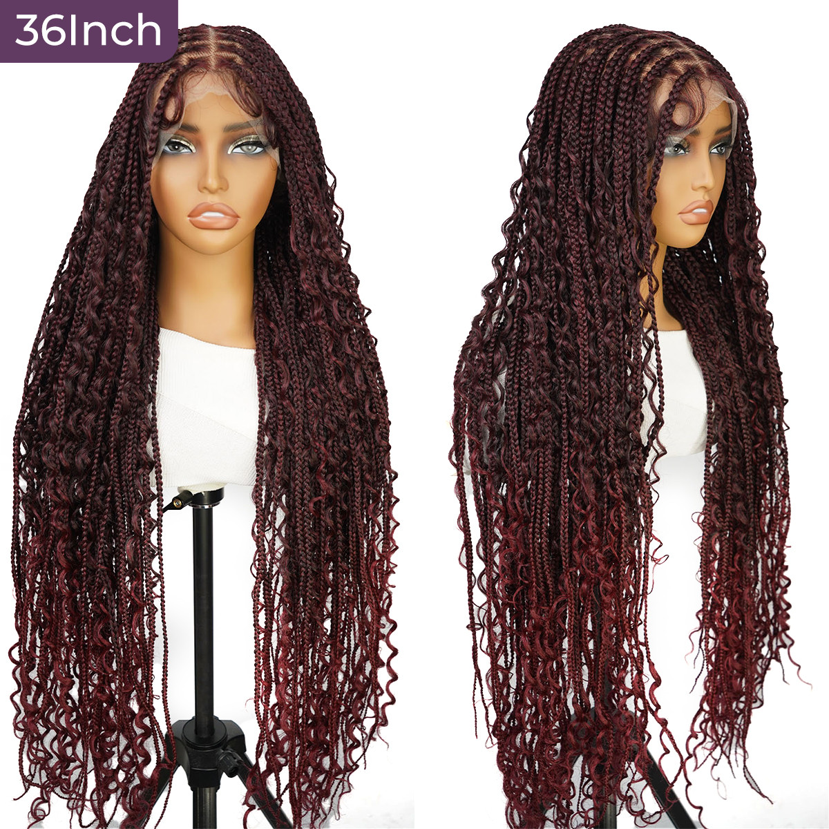 SuperNova #1B/99J 36 Inches Full Lace Premium Synthetic Fiber Bohemian ...