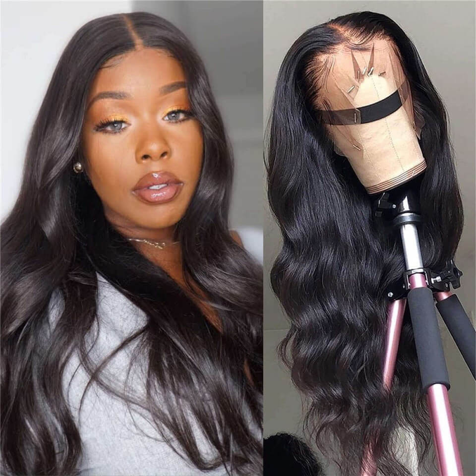 Body Wave Hair 13x4 Silk Base Lace Frontal Wigs With Baby Hair