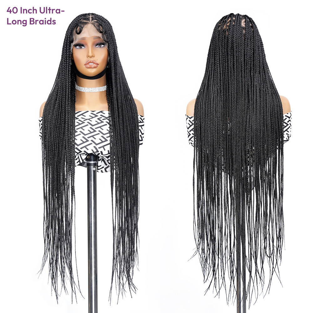Supernova Hair 40“ Tangle-Free Knotless Triangle Top Braided Full Lace ...