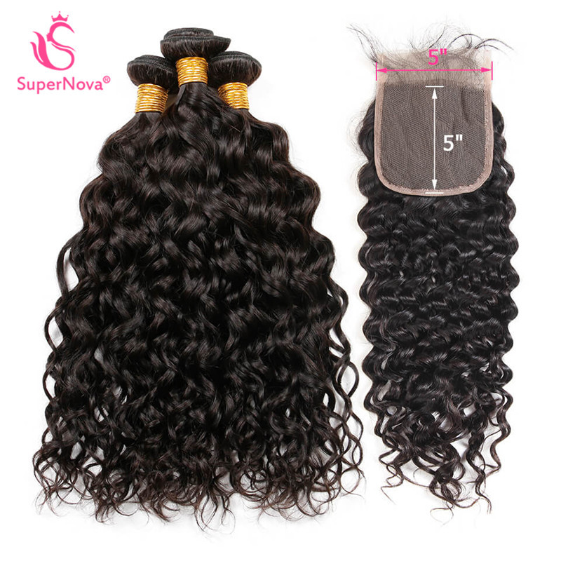 Natural Wave Weave With 5 5 Inch Lace Closure Virgin Human