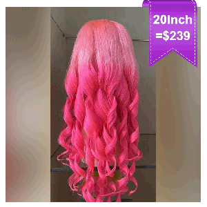Ombre Pink Lace Front Wigs