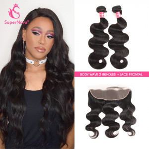 Body Wave With Frontal Virgin Brazilian Body Wave Hair