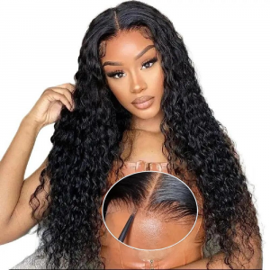 Natural Black Wig with Bleached Knots