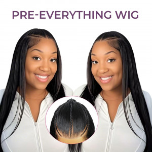 Pre-Braided Pre-Plucked Human Hair Wig