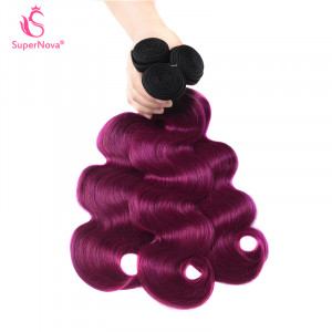 Ombre Weave 1B/Purple Color 3 Bundles Body Wave