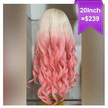 blonde and pink ombre wigs