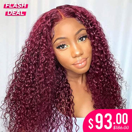 99J curly lace closure wig