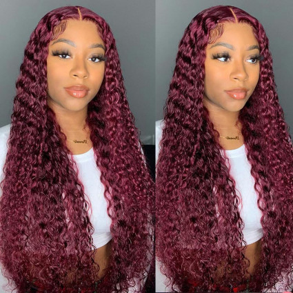 99J deep wave lace front wig