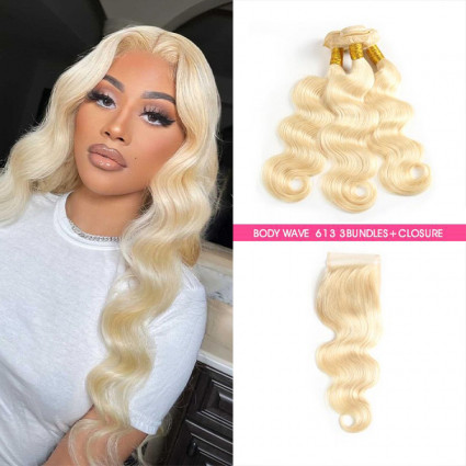 blonde bundles with closure