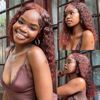 chocolate brown curly wig