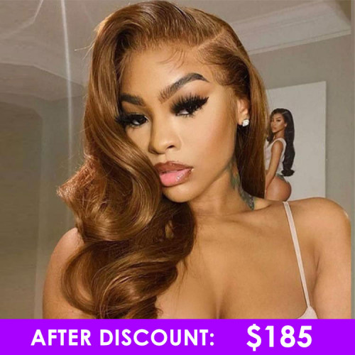 SuperNova #8 & #6 Ombre Chocolate Light Brown Color Body Wave Human Hair Lace Front Wigs
