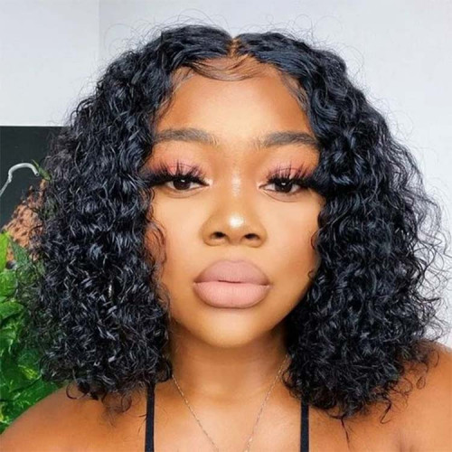 SuperNova Cheap Short Curly Bob Wigs Lace Wig Human Hair