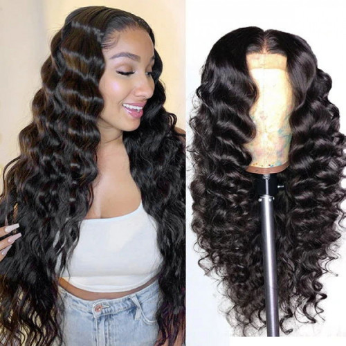 Human Hair Wigs Loose Deep Wave 5x5 HD Lace Closure Wig Glueless Lace Wigs