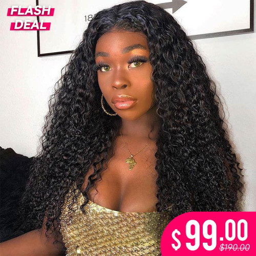 Natural Wave Water Wave 4x4 Inch Lace Closure Wigs Pre Plucked With Baby Hair Flash Deal