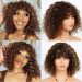 brown curly wig with bangs