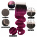 1b purple ombre body wave closure