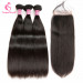 human hair bundles with closure