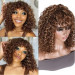 brown curly wig with bangs
