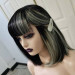 highlighted wig with bangs