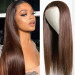 chocolate color straight hair lace front wig