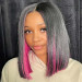 black and pink peekaboo hair