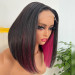 Black And Pink Peekaboo Straight Bob Wig