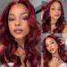 burgundy body wave wig